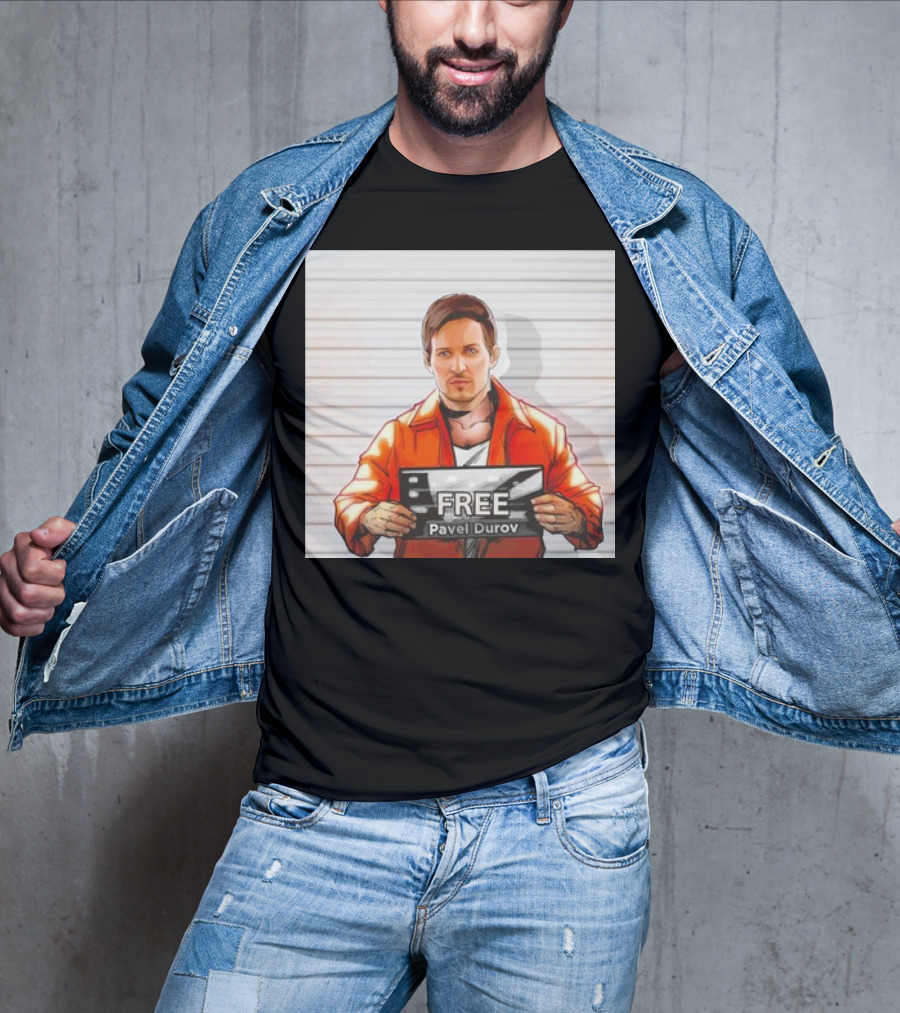Free Pavel Durov Mugshot Cartoon T-Shirt