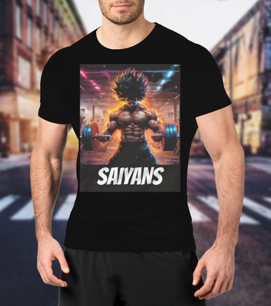 Saiyan Workout Gym Motivation Saiyans Strength Training Anime Fusion T-Shirt