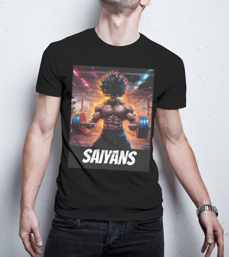 Saiyan Workout Gym Motivation Saiyans Strength Training Anime Fusion T-Shirt