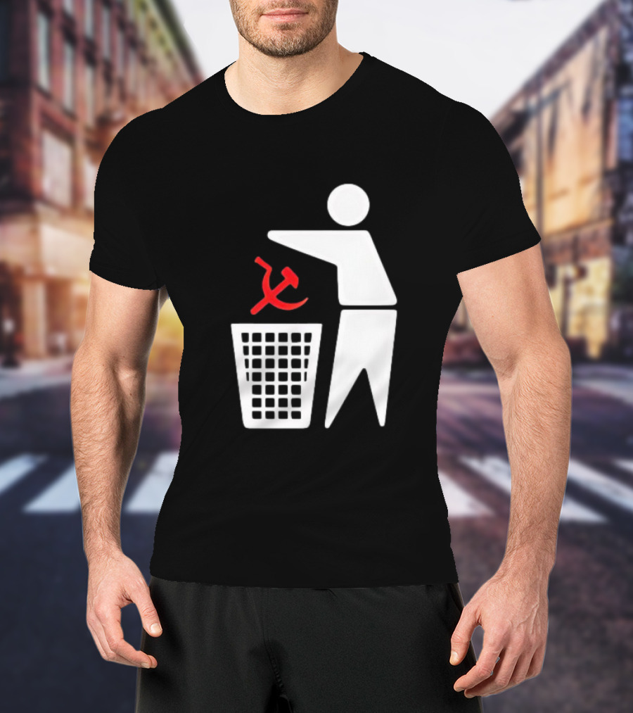 Communism Trash Can Hammer Sickle Disposal T-Shirt