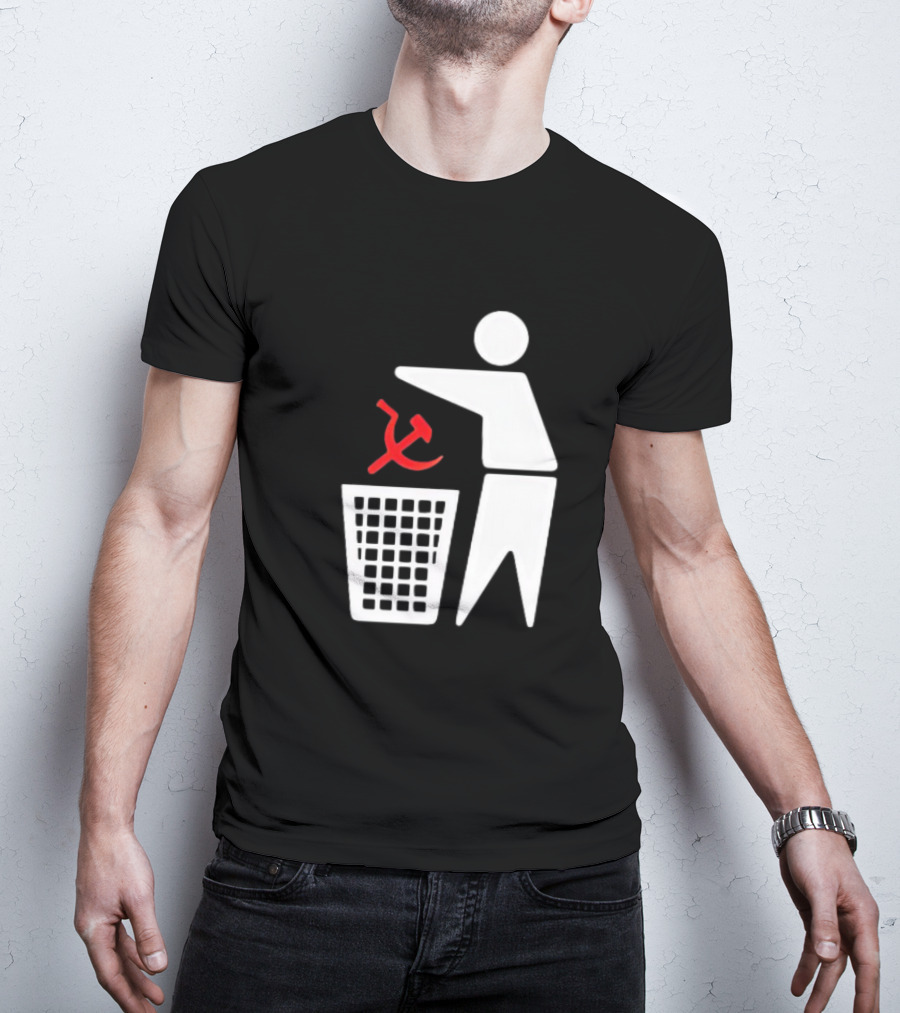 Communism Trash Can Hammer Sickle Disposal T-Shirt