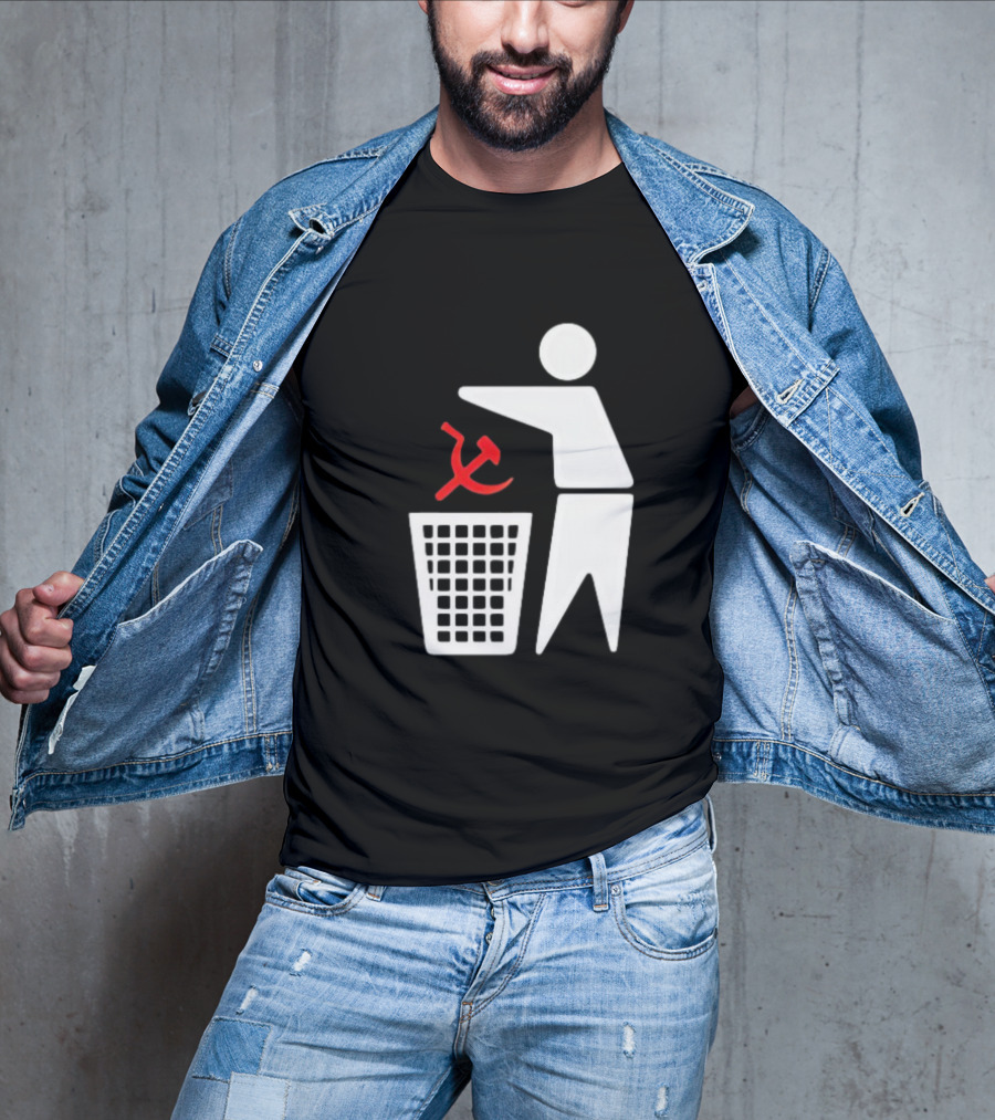 Communism Trash Can Hammer Sickle Disposal T-Shirt