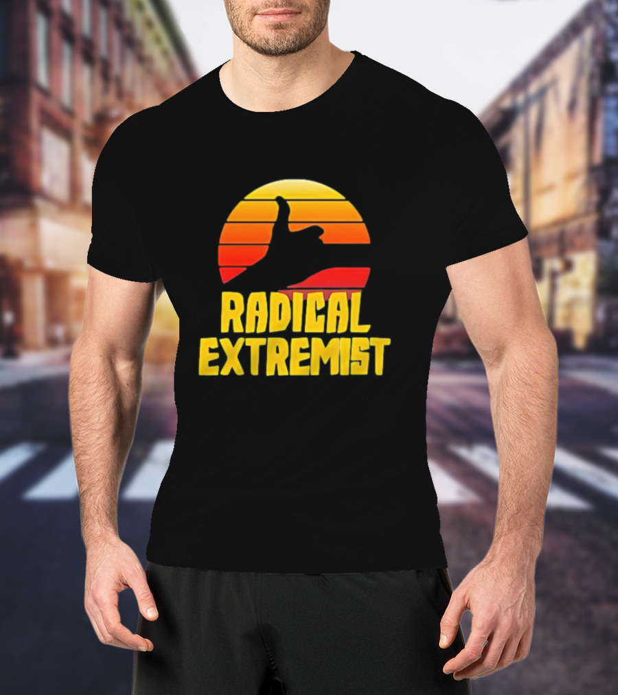 Radical Extremist Vintage Sunset Shaka Hand Gesture T-Shirt