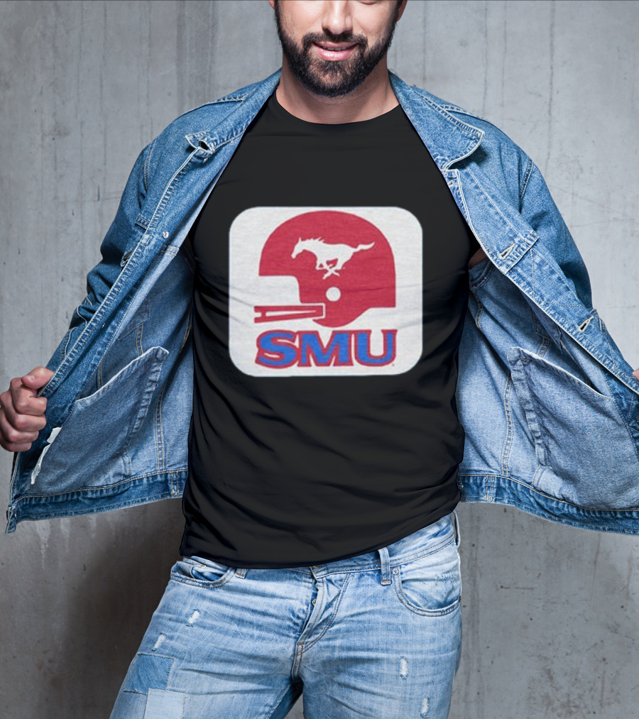 SMU Mustangs Football Red Helmet T-Shirt