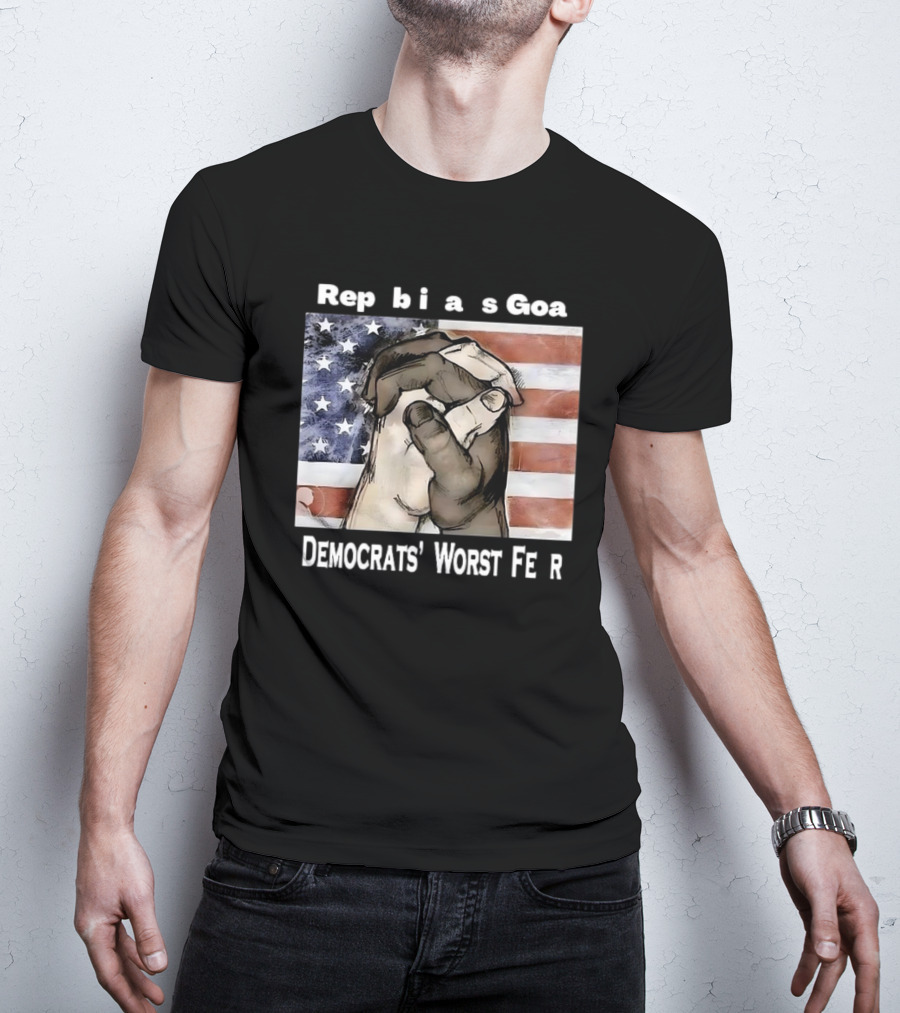Republicans Goal Democrats' Worst Fear American Flag Handshake T-Shirt