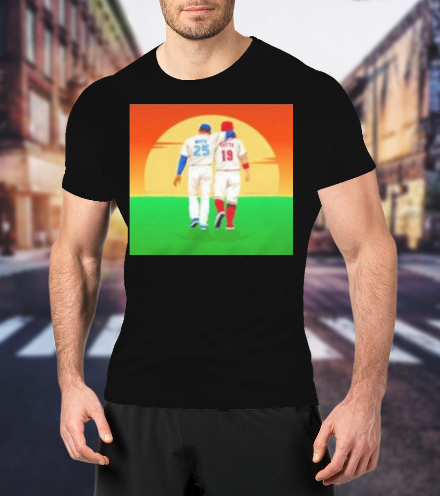Devon White And Joey Votto Sunset Sports Moment Embrace T-Shirt