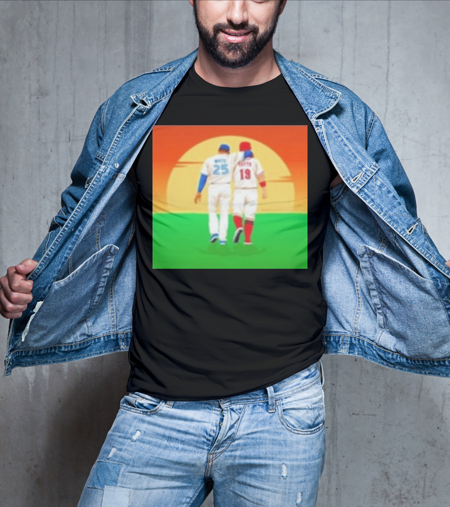 Devon White And Joey Votto Sunset Sports Moment Embrace T-Shirt