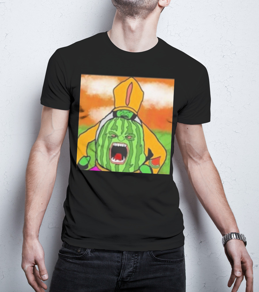 Angry Watermelon Priest In Colorful Robes T-Shirt