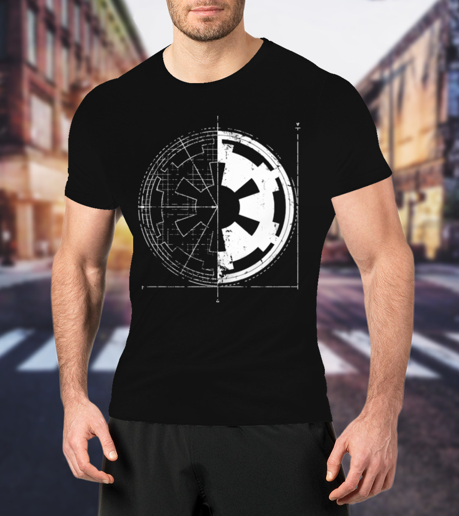 Galactic Empire Emblem Blueprint Schematic Diagram T-Shirt