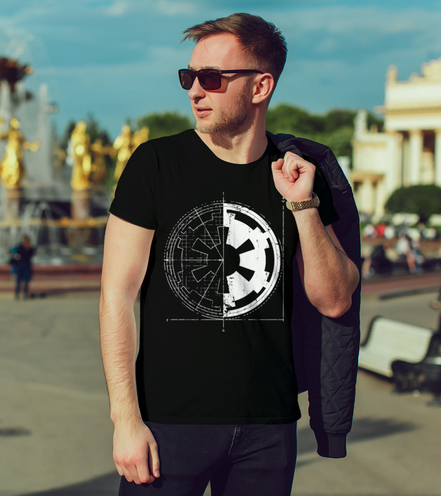 Galactic Empire Emblem Blueprint Schematic Diagram T-Shirt