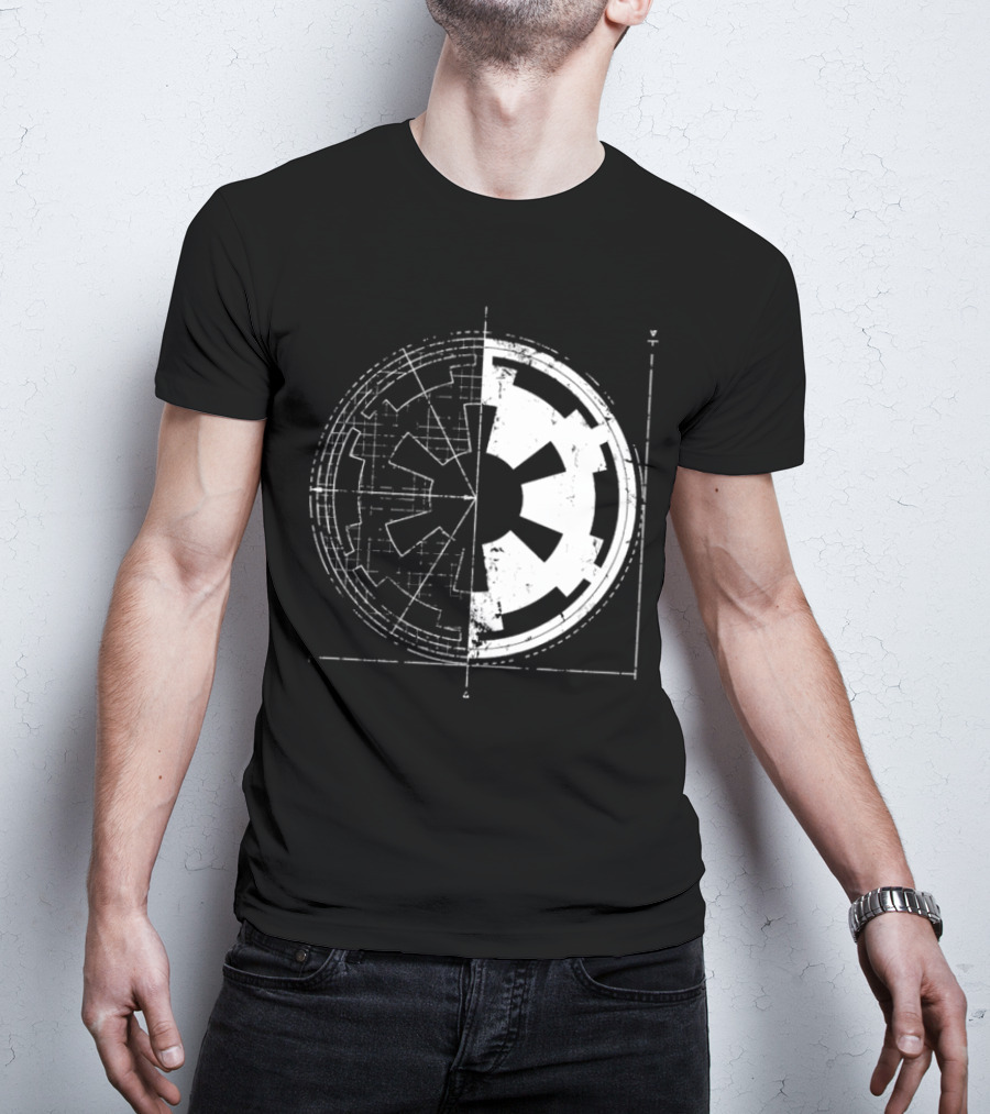 Galactic Empire Emblem Blueprint Schematic Diagram T-Shirt