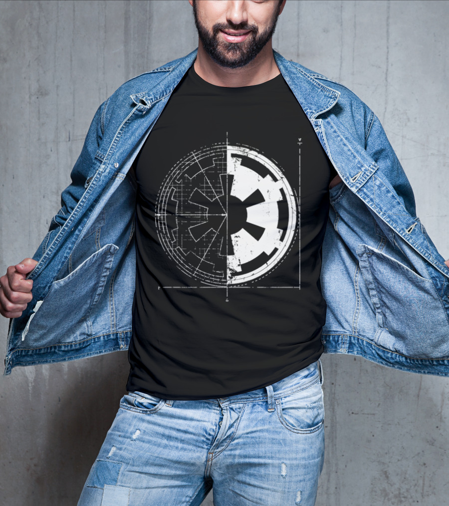 Galactic Empire Emblem Blueprint Schematic Diagram T-Shirt