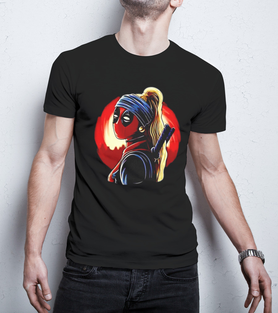 Ladypool Meets Vermeer’s Girl With A Pearl Earring Fusion T-Shirt