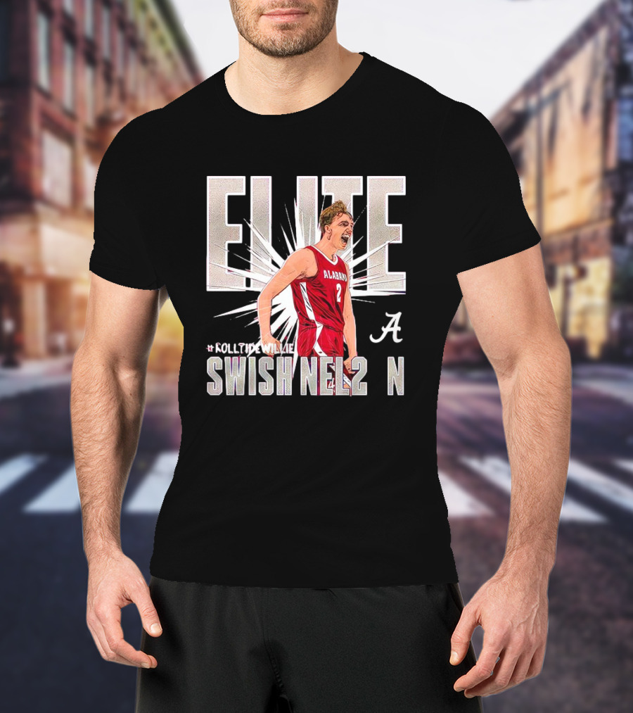 ELITE Alabama Crimson Swish Nel2n #RollTideWillie T-Shirt