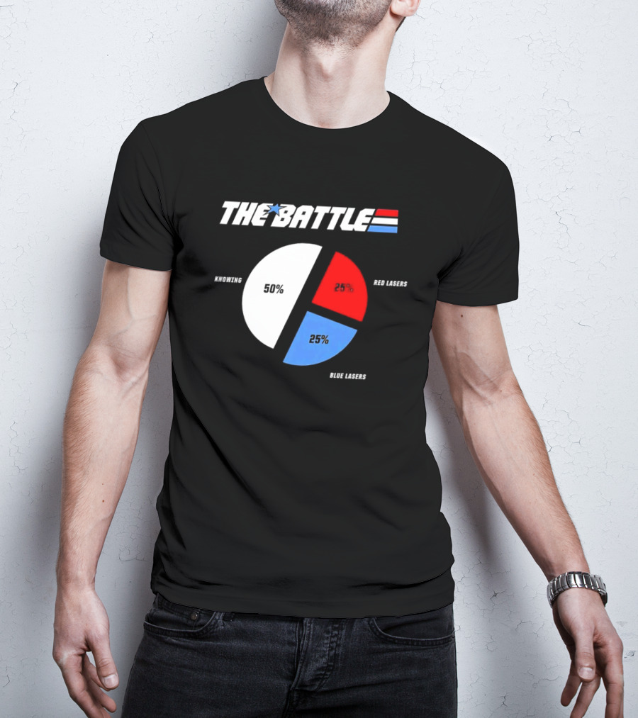 GI Joe Knowing Is Half The Battle Pie Chart Red Lasers Blue Lasers T-Shirt