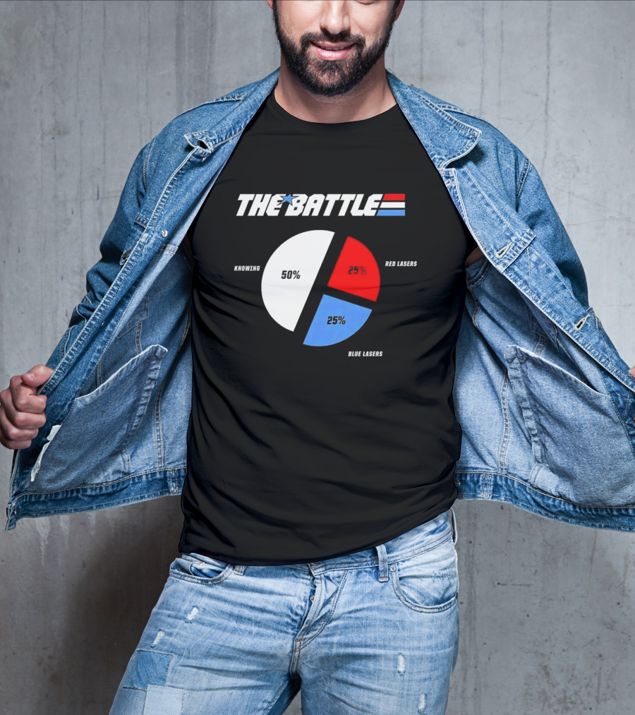 GI Joe Knowing Is Half The Battle Pie Chart Red Lasers Blue Lasers T-Shirt