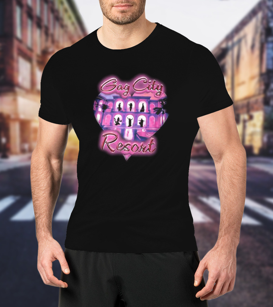 Gag City Resort Heart Silhouette Scene T-Shirt