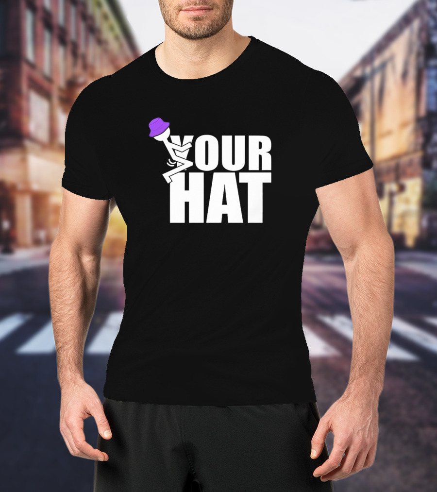 YOUR HAT Purple Bucket Stick Figure Cozy Vibe T-Shirt