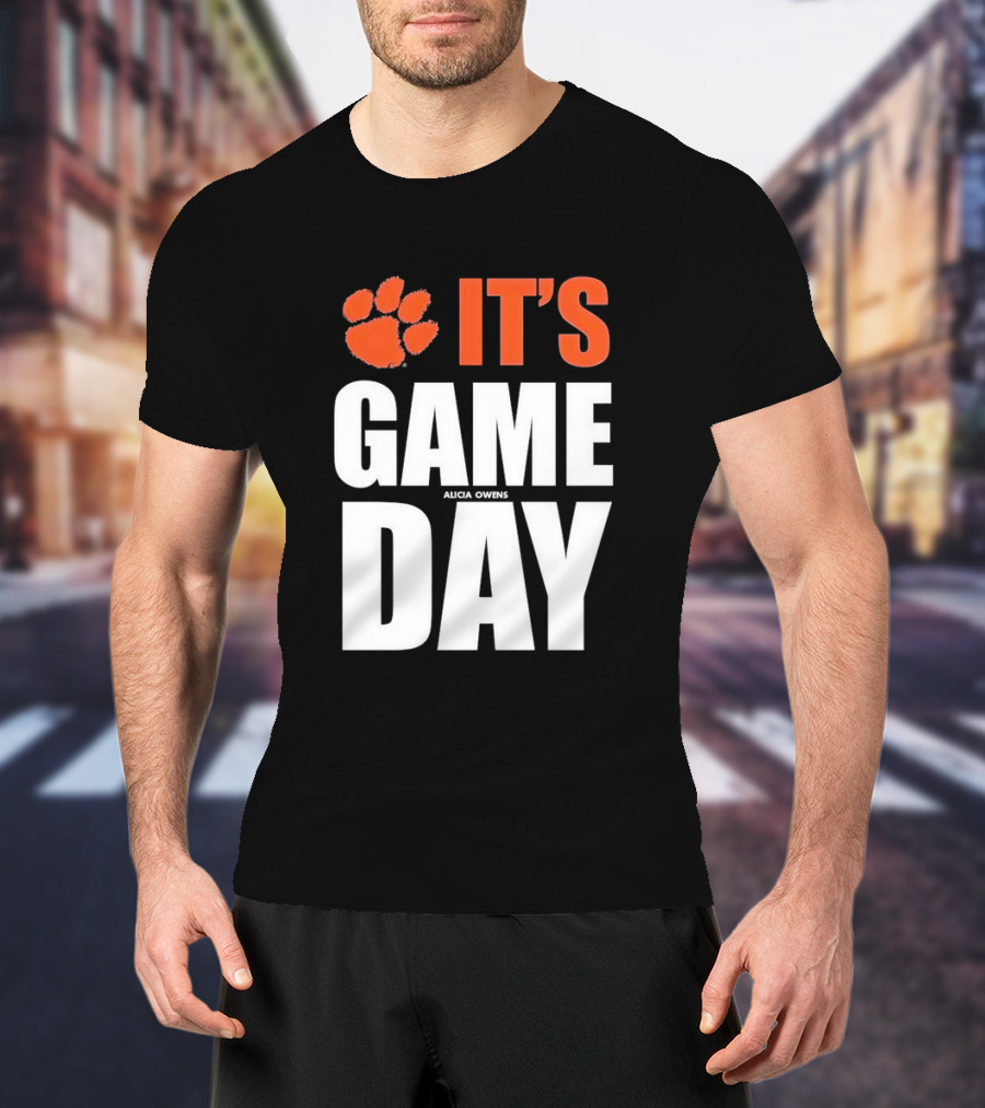 Clemson Tigers It's Game Day Paw Print Alicia Owens T-Shirt