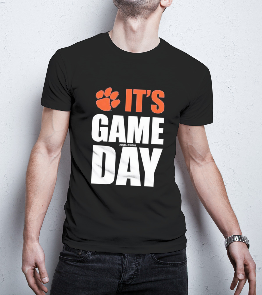 Clemson Tigers It's Game Day Paw Print Alicia Owens T-Shirt