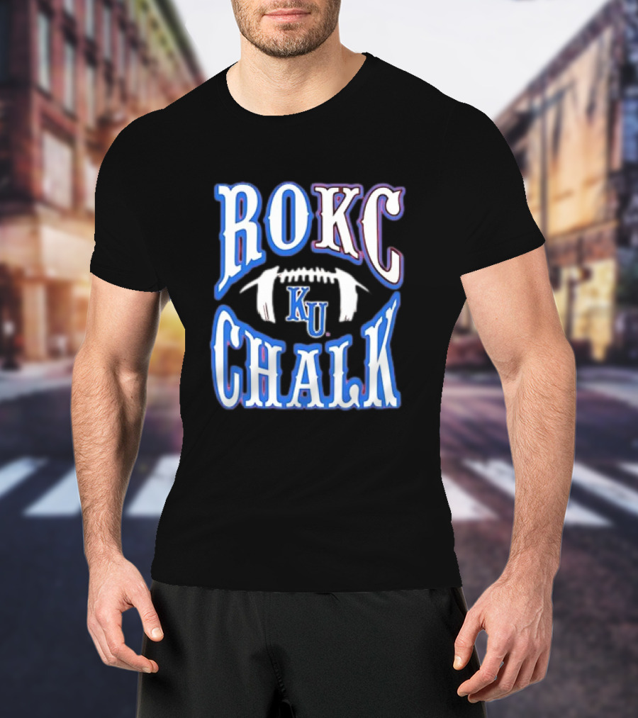 KU Rock Chalk Football Kansas Jayhawks T-Shirt