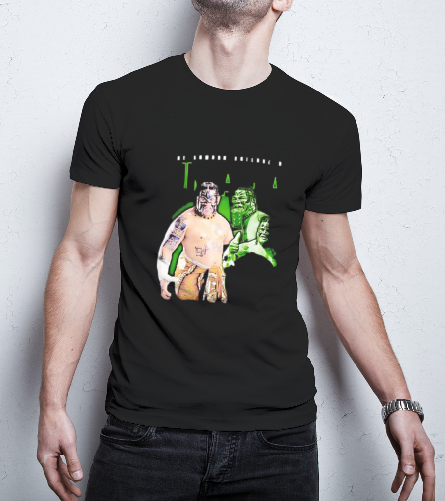 The Samoan Bulldozer Umaga Wrestler Graphic With Green Highlights T-Shirt
