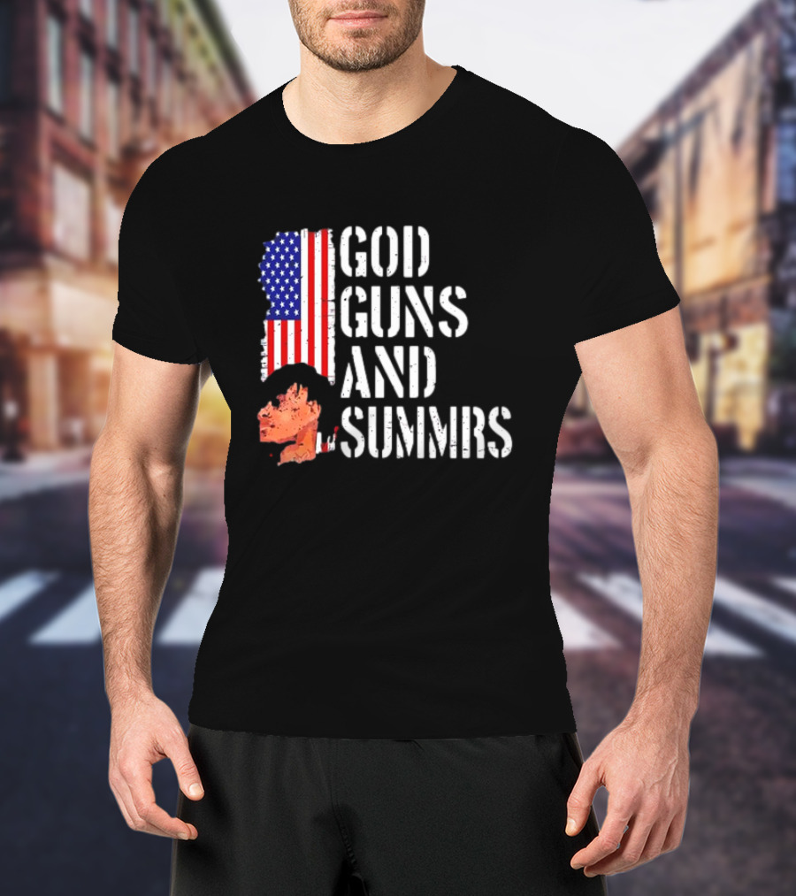 Kankan God Guns And Summrs American Flag Iconic T-Shirt