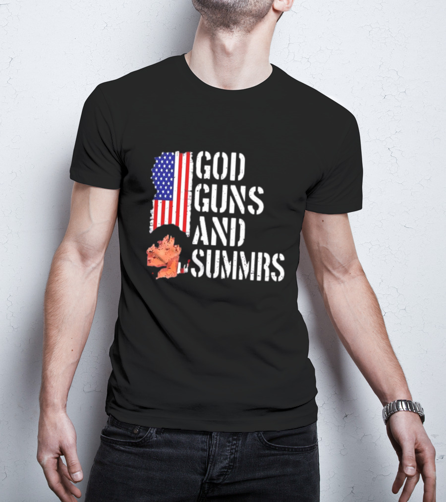 Kankan God Guns And Summrs American Flag Iconic T-Shirt
