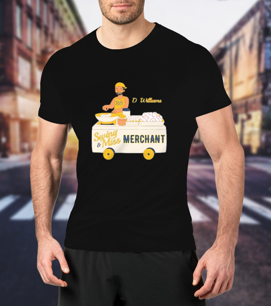 Devin Williams Swing And Miss Merchant Milwaukee Brewers Cartoon Baseball 38 T-Shirt