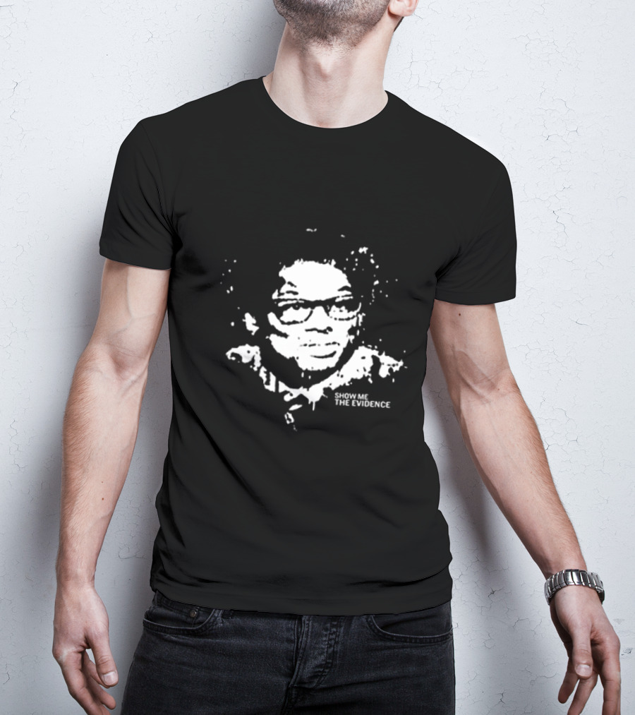 Thomas Sowell Show Me The Evidence Face Stencil T-Shirt
