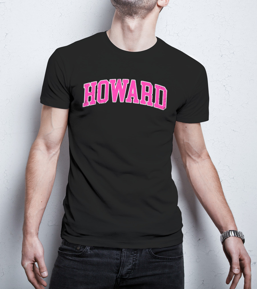 Howard University Pink Arch Text T-Shirt