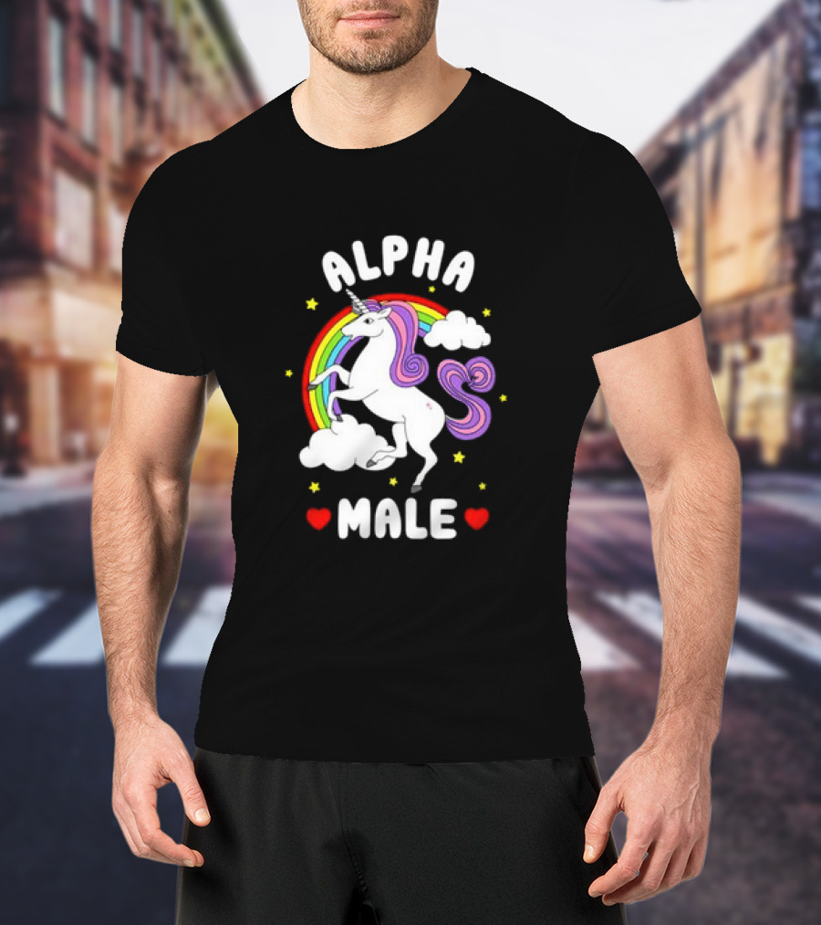 Alpha Male Unicorn Rainbow Father's Day T-Shirt