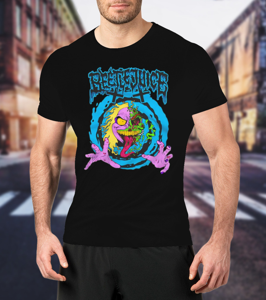 Beetlejuice Bio Exorcist Horror Splatter Vibrant Grotesque Face T-Shirt