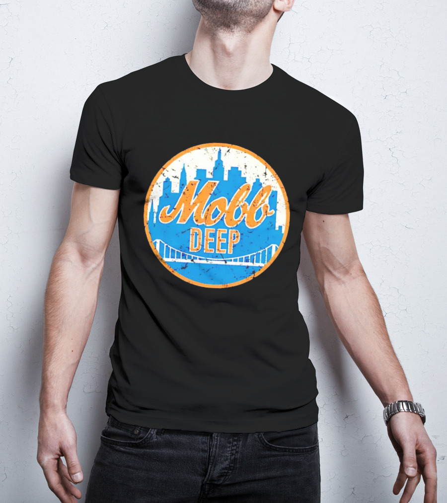 Mobb Deep Queens New York Knicks Vintage Skyline Bridge T-Shirt