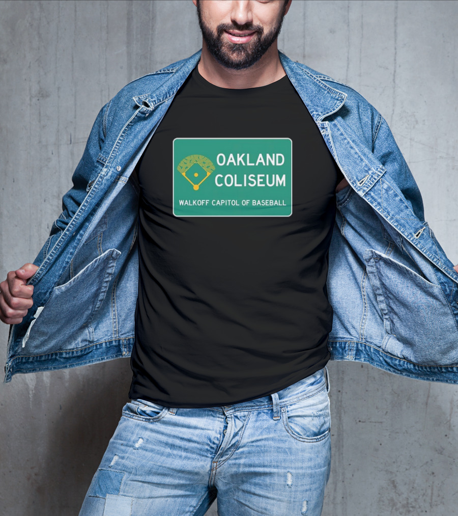 Oakland Coliseum Walkoff Capitol Of Baseball Iconic Sign T-Shirt