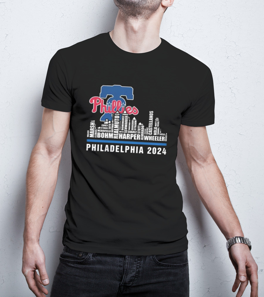 Philadelphia Phillies Player Lineup Skyline T-Shirt