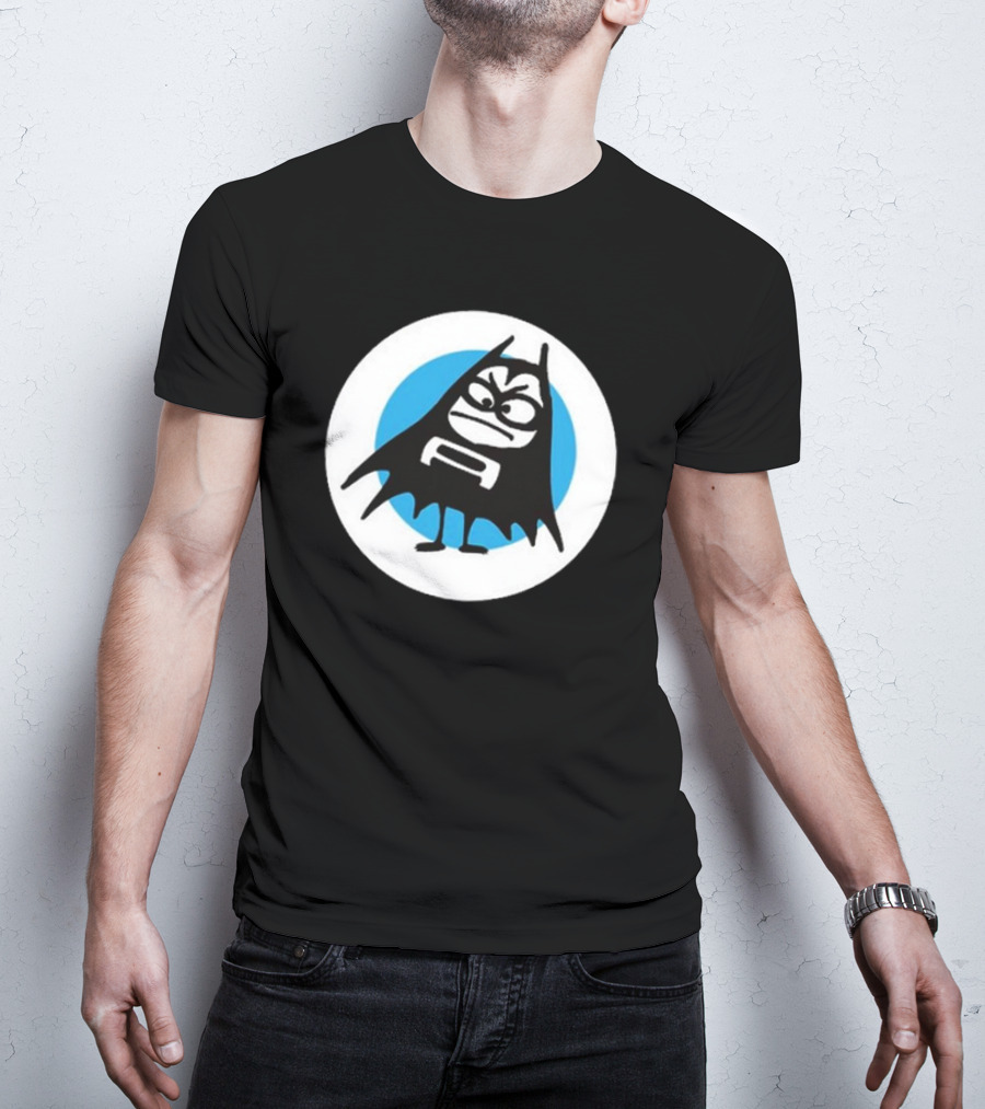 The Aquabats Lil Bat Classic Icon With Cartoon Bat And Mask In Circle T-Shirt