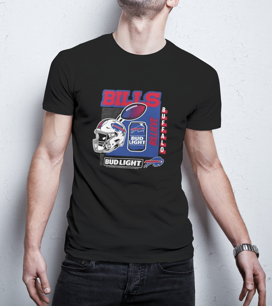 Buffalo Bills Billeve Bud Light Football Helmet Can T-Shirt