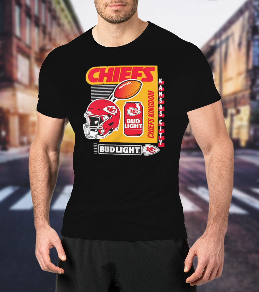 Kansas City Chiefs Bud Light Chiefs Kingdom Helmet Football Can T-Shirt