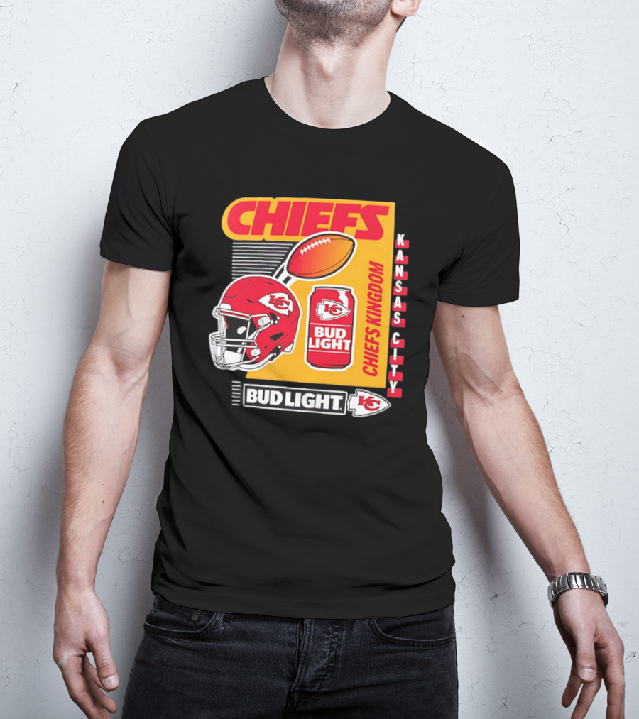 Kansas City Chiefs Bud Light Chiefs Kingdom Helmet Football Can T-Shirt