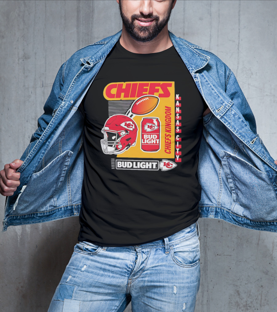 Kansas City Chiefs Bud Light Chiefs Kingdom Helmet Football Can T-Shirt
