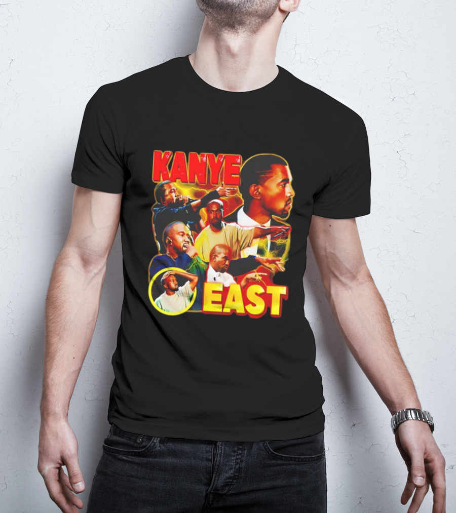 Kanye West Kanye East Rapper Star Retro Multicolor Faces T-Shirt