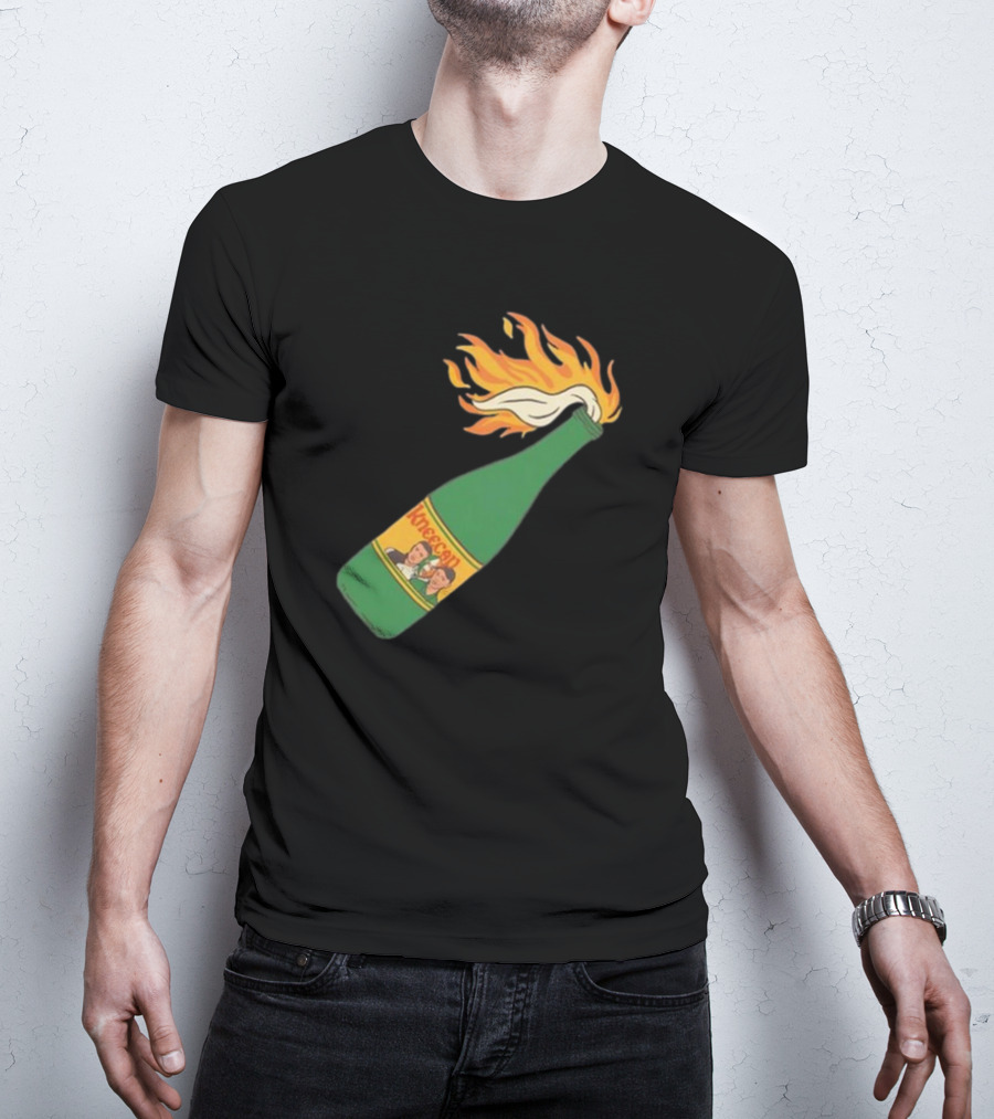 Kneecap Flaming Buckfast Molotov Bottle Green T-Shirt