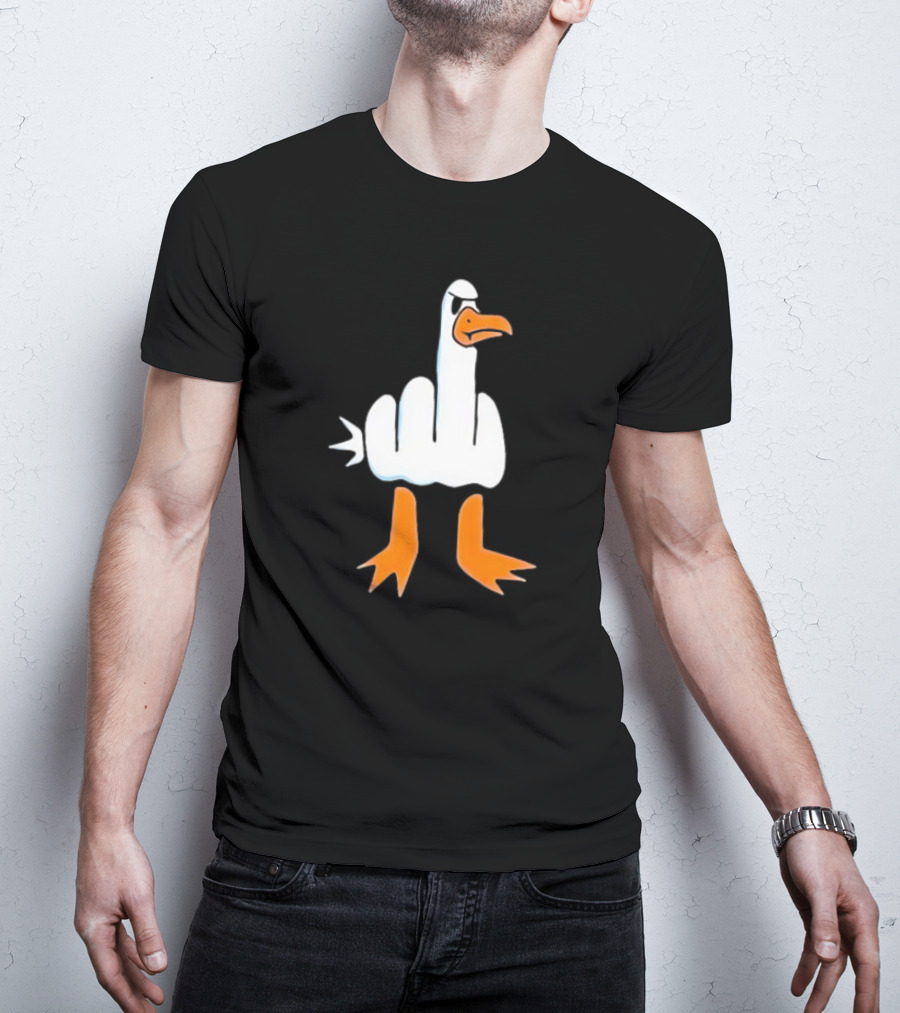 Duck Flipping The Bird Middle Finger Gesture T-Shirt