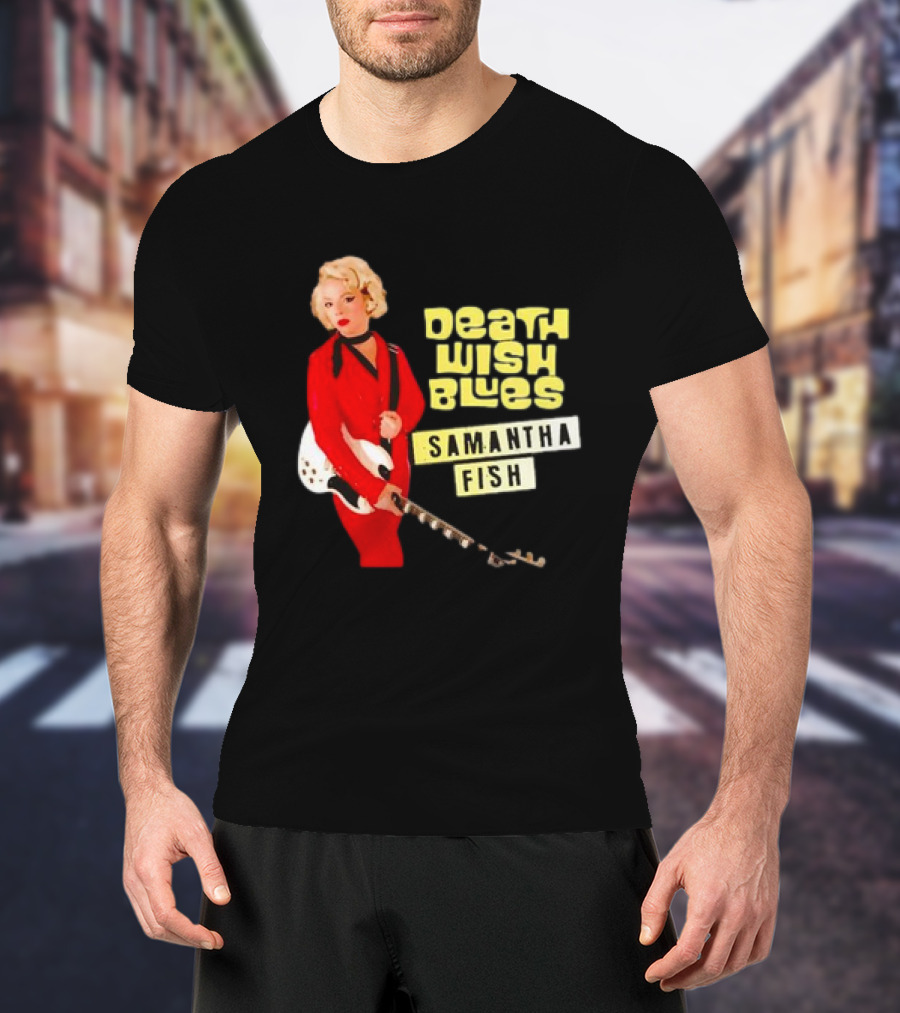 Death Wish Blues Samantha Fish With Guitar In Red T-Shirt