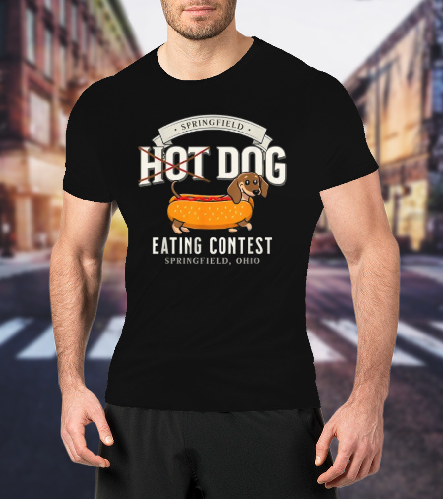 Springfield Hot Dog Eating Contest Springfield Ohio Dachshund Bun T-Shirt
