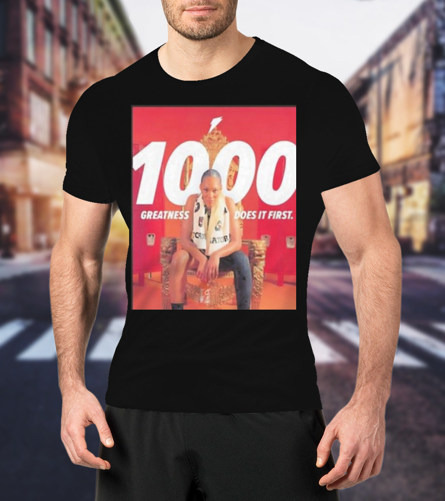 1000 Greatness Does It First A’ja Wilson Iconic Chair Sports Empowerment T-Shirt