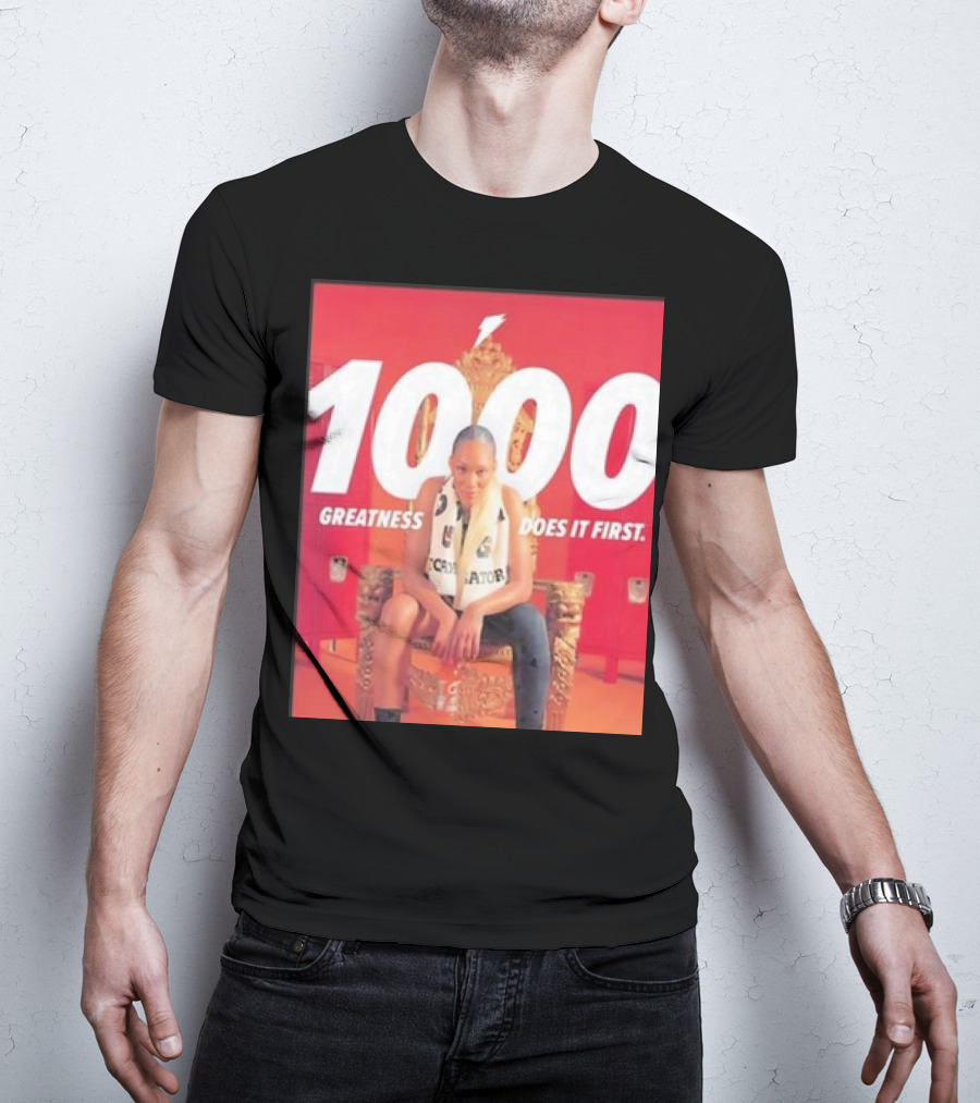 1000 Greatness Does It First A’ja Wilson Iconic Chair Sports Empowerment T-Shirt