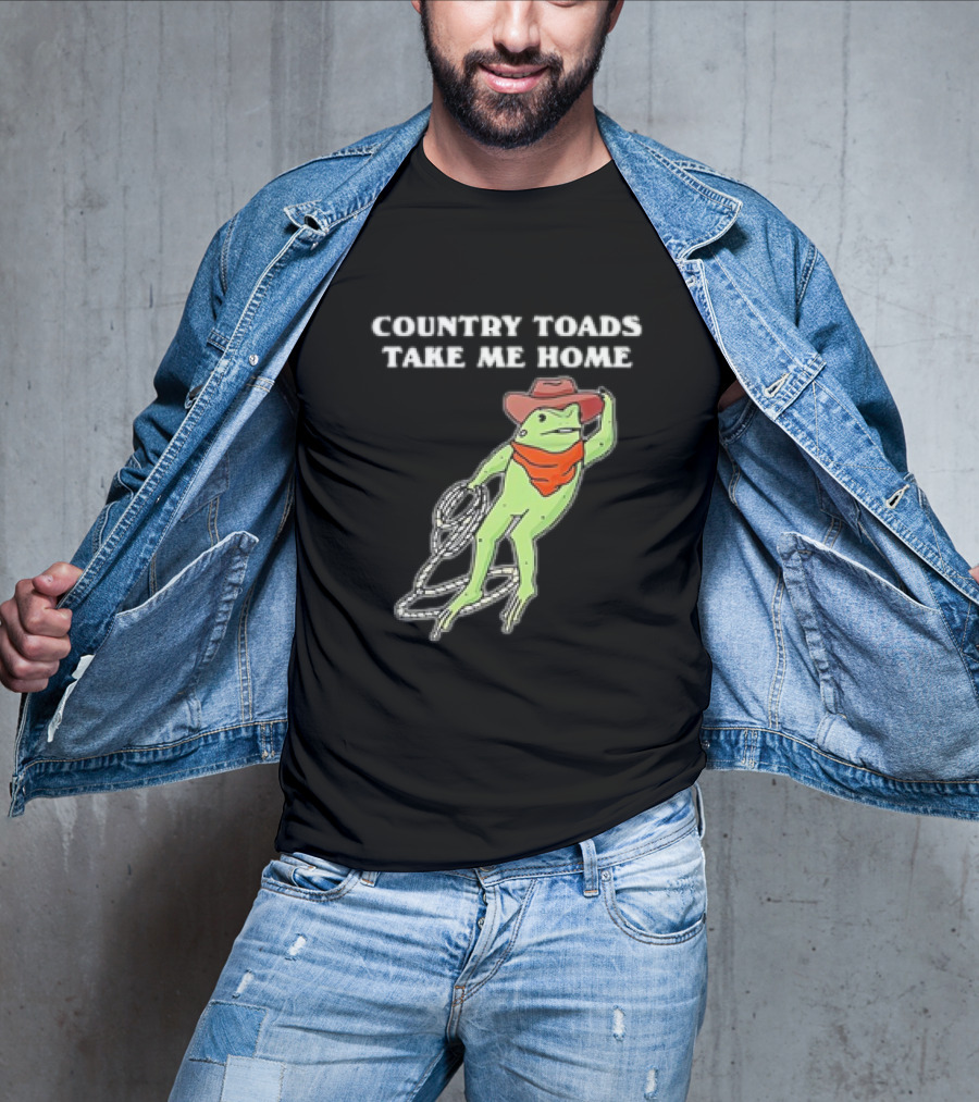 Country Toads Take Me Home Cowboy Frog Funny Western T-Shirt