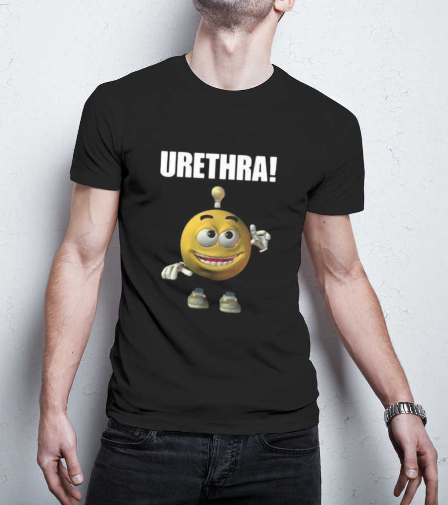 Cringey Tees Urethra Eureka Animated Smiley Light Bulb Idea T-Shirt